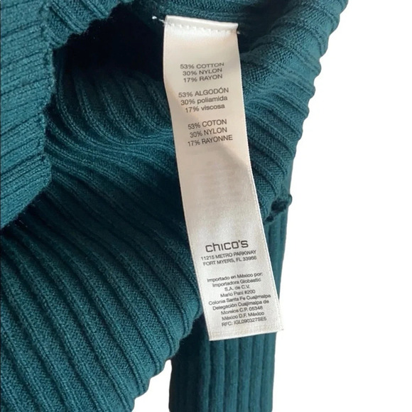 Chico’s‎ Mock Cold-Shoulder Ribbed Stretchy Sweater Chico’s Size 1 - Picture 6 of 7